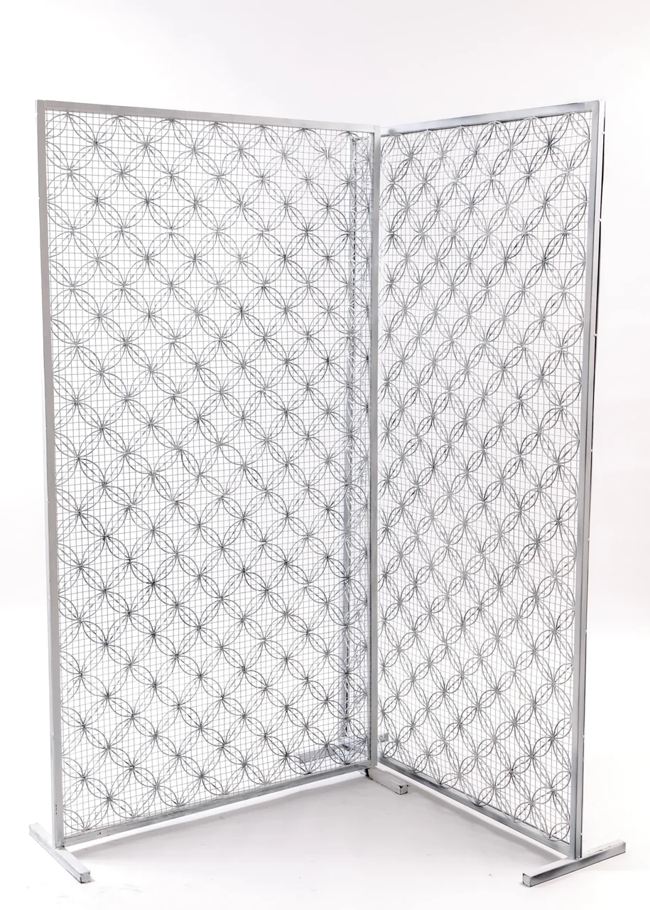 Silver geometric backdrop screen