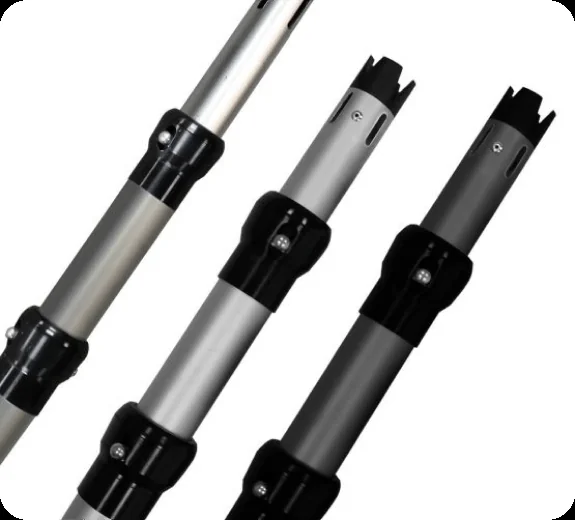 Telescoping upright backdrop poles