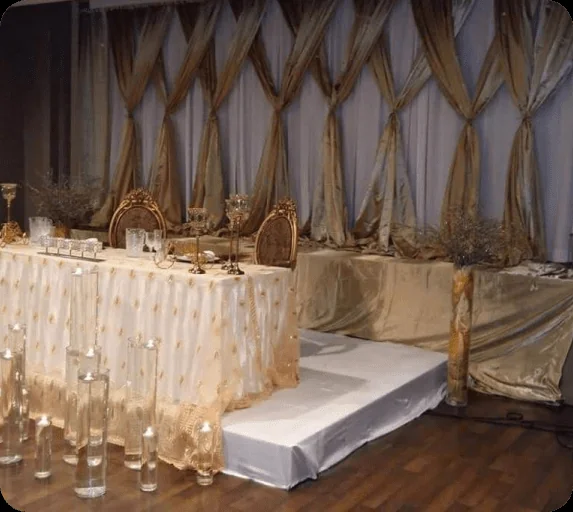 Ivory table linen styling