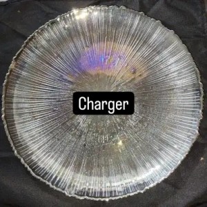Clear glass charger plate