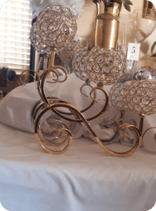 Gold 5-arm crystal candelabra