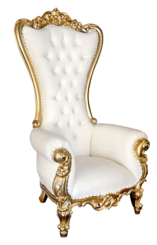 Gold & white throne chair