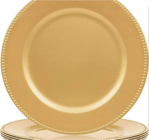 Gold beaded charger plate
