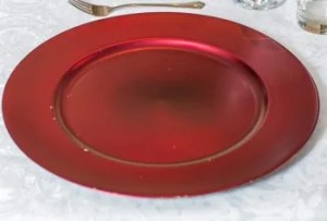 Red charger plate