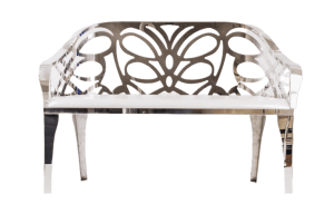 Silver butterfly loveseat