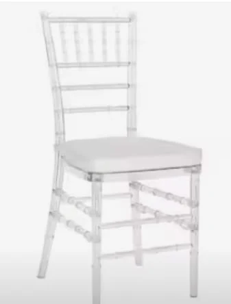 Clear Chiavari chair with white seat