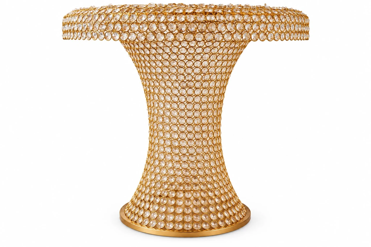 Gold crystal cake stand