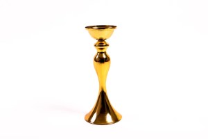 Tall gold metal centerpiece