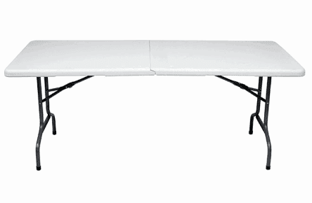 White folding table