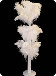 White ostrich feather stand