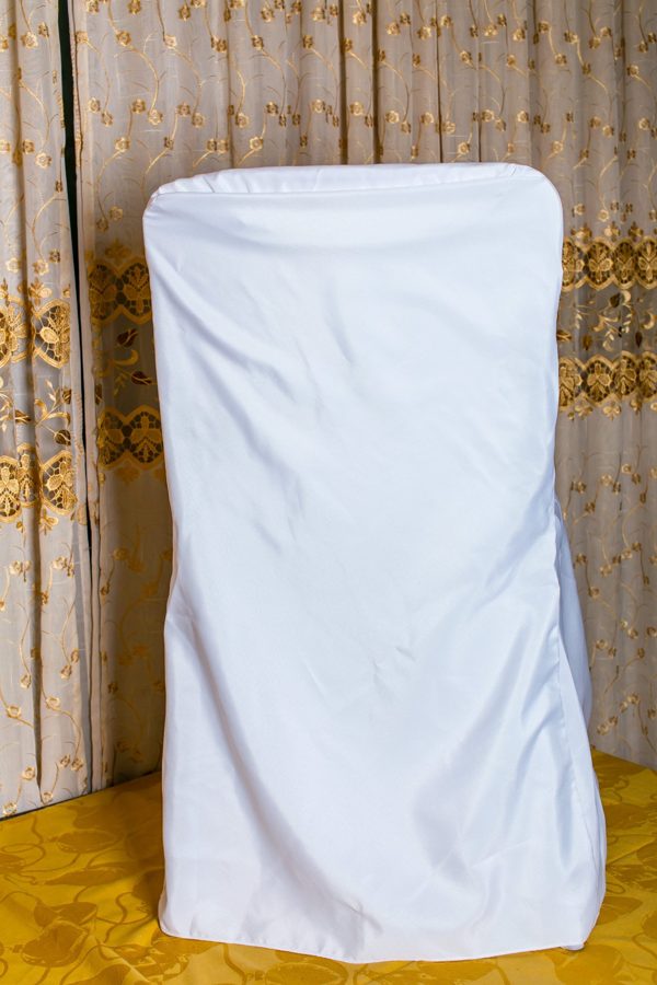 White polyester chair cover
