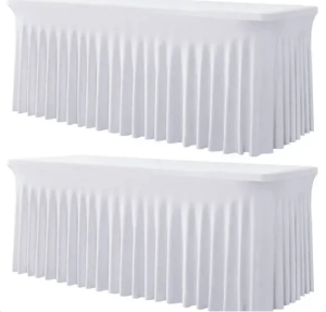 White spandex tablecloth